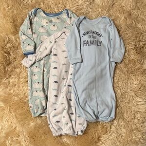 Blue and White Cloud Print baby sleep sack